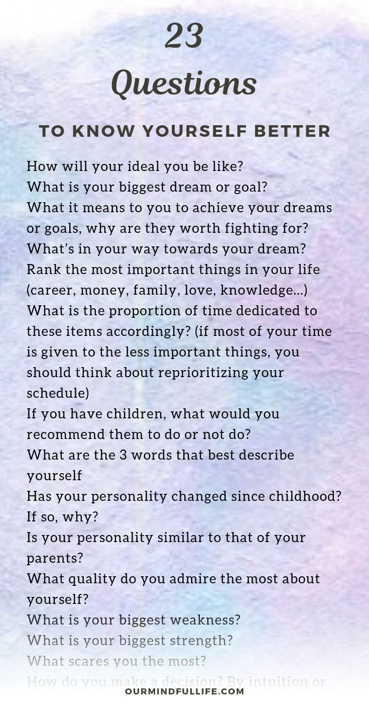 questions to ask yourself - self awareness