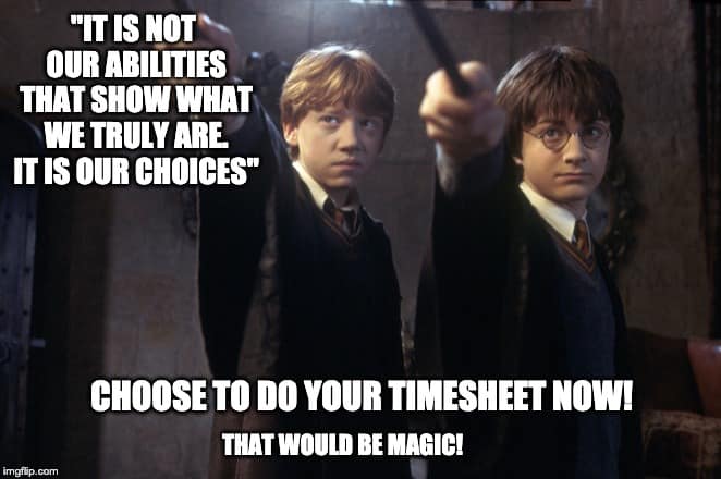Harry Potter Timesheet Reminder Meme