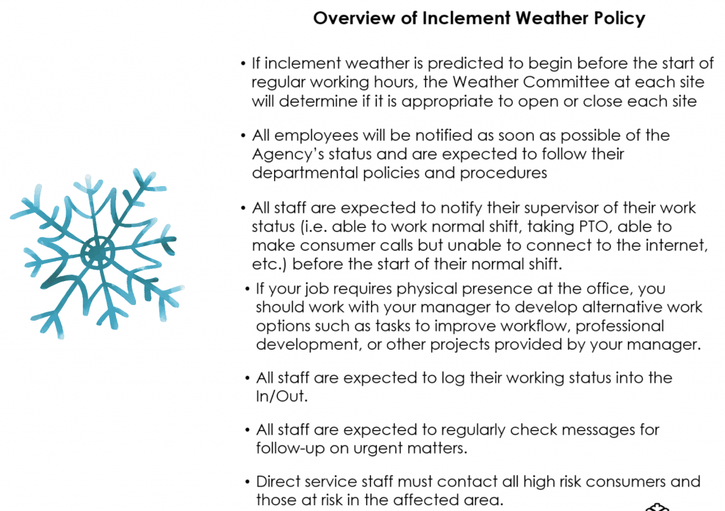 Inclement Weather Policy and Park Closures