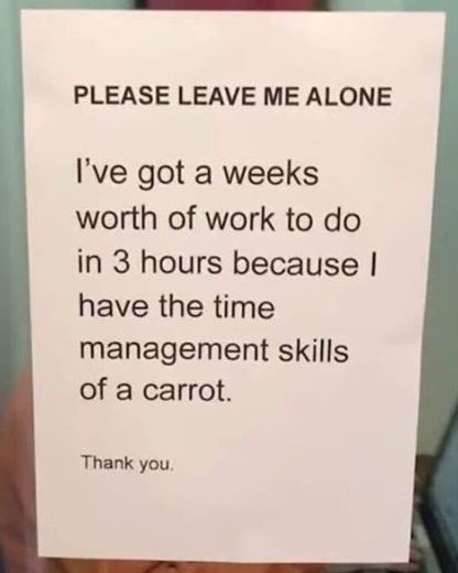 Time Management Skills of a Carrot of a Procrastinator