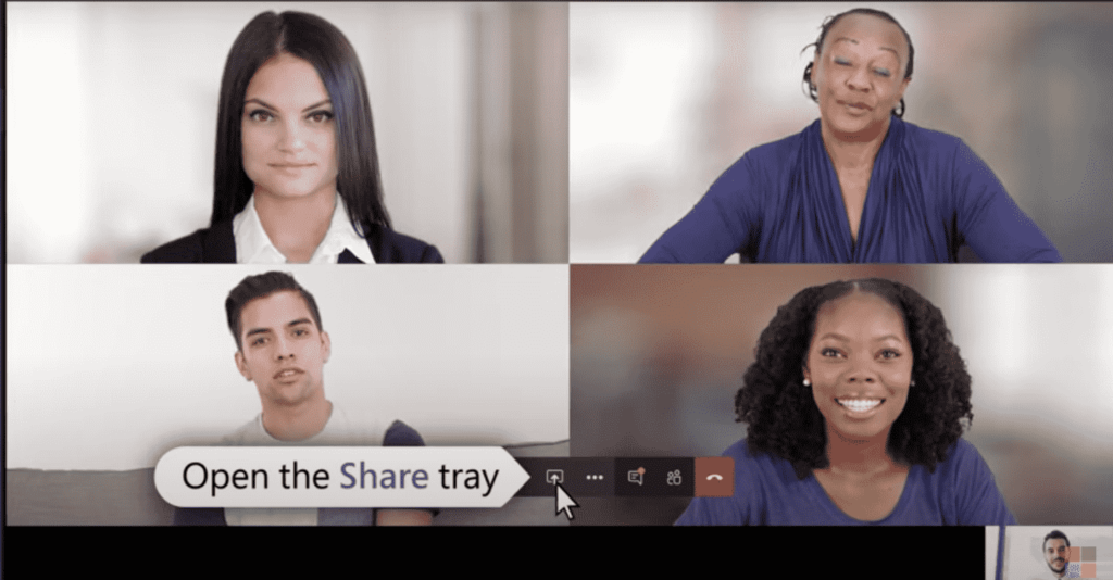 Open the Share Tray in Microsoft Teams