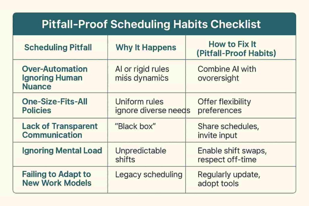 Pitfall-Proof Scheduling Habits Checklist