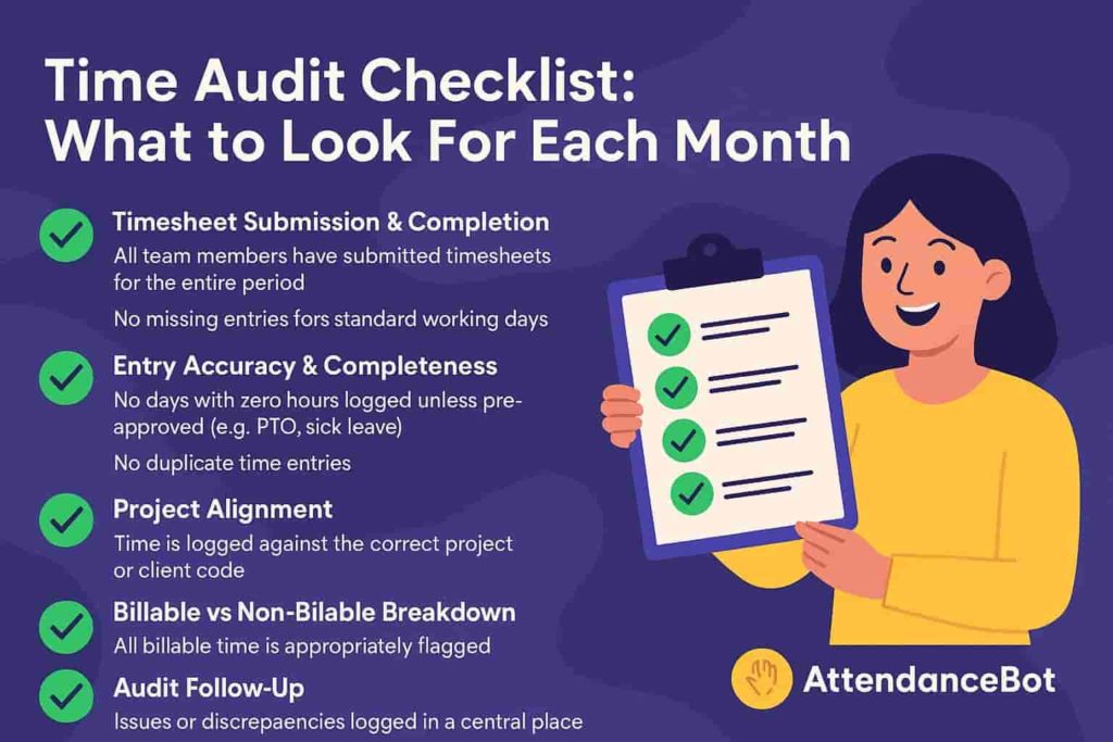 How to Run a Monthly Time Tracking Audit | AttendanceBot